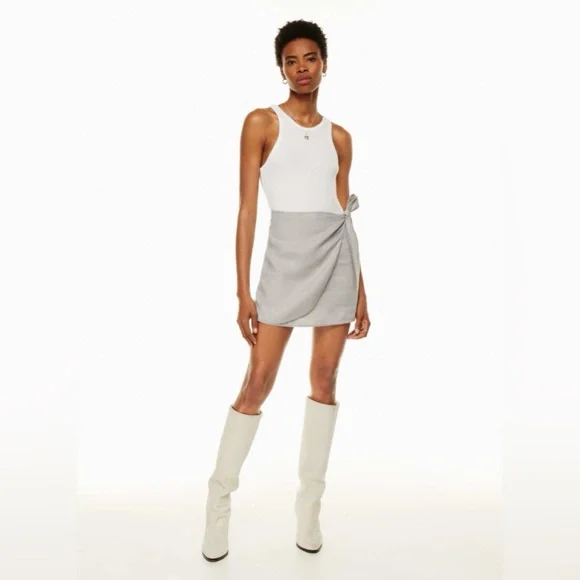 Elegant Gray Wrap Skirt - Picture 1 of 6